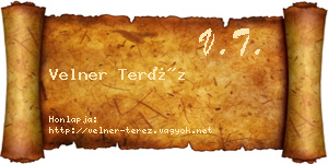 Velner Teréz névjegykártya